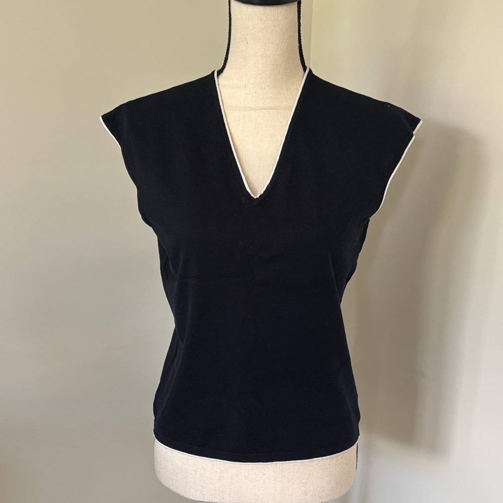 Elegant Navy V-Neck Women's Top
